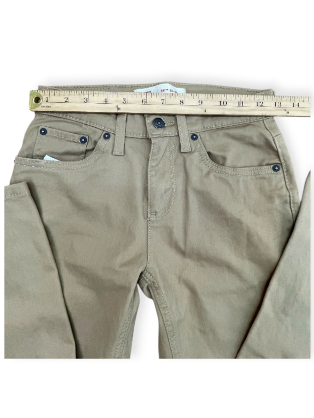 Levi's youth Tan khaki Straight-Leg Jeans 511 Slim SIZE 12 REG W 26 L 27 - Picture 5 of 12